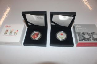 Two Royal Mint Remembrance Day crowns 2018 and 201