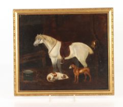 William Luker, study of grey horse with attendant