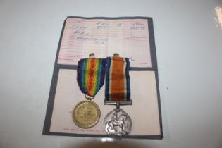 B.W.M. and Victory medals to 62266 Pvt A. Snow Roy