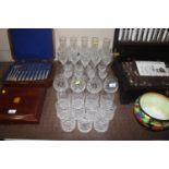 A collection of Royal Doulton crystal drinking gla