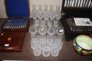 A collection of Royal Doulton crystal drinking gla