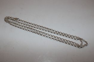 A Sterling silver belcher link chain, 31", 14gms