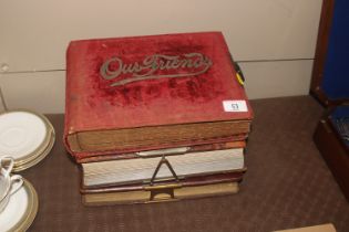 Three Victorian photograph albums with contents
