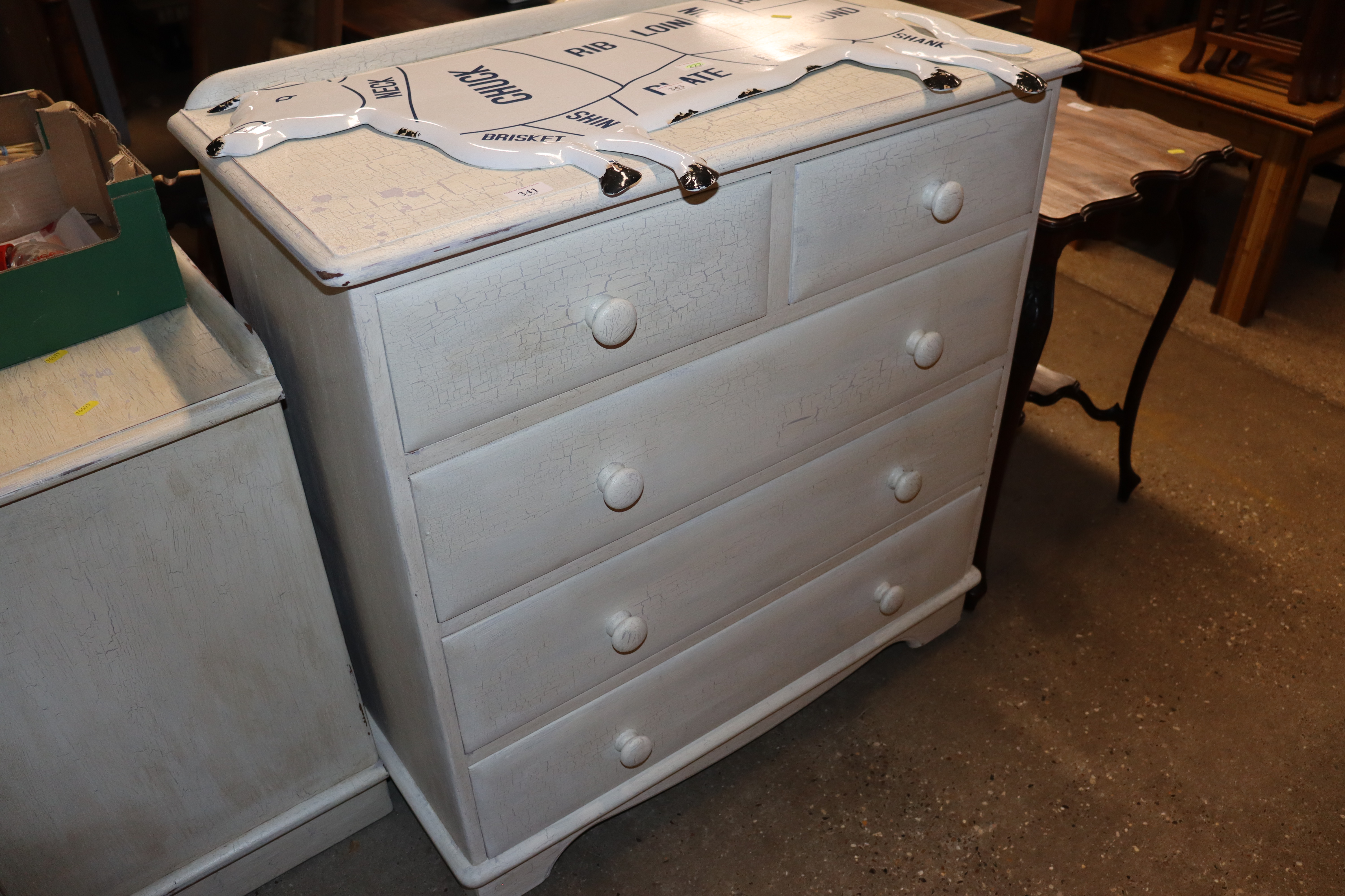 A Lovelace painted pine chest fitted two short ove