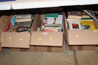 Three boxes of various books