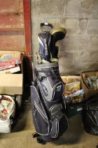 A Master golf bag and contents of golf clubs to in