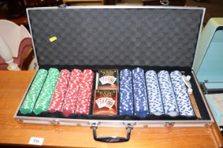 A poker chip set