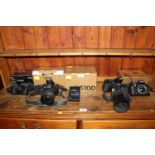 A quantity of Nikon cameras to include D3200, F80,