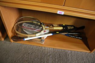 A quantity of sporting equipment to include Badmin