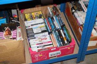 A box containing various video games