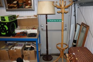 A standard lamp and shade