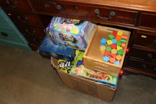 A box of various board games