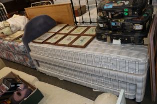 A single divan trundle bed and mattress