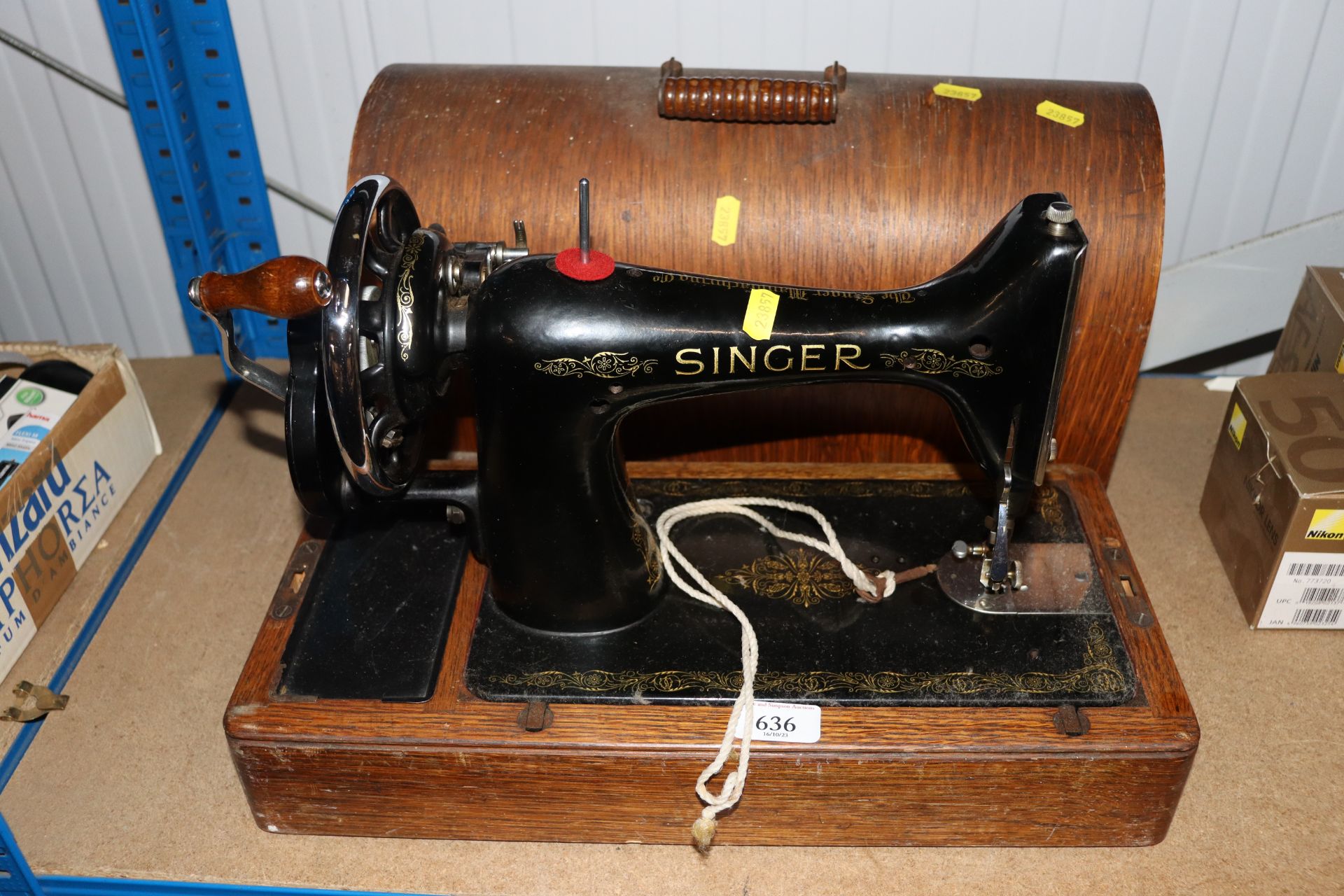 A Singer sewing Machine No.Y9643021 in fitted case