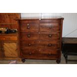 A Victorian mahogany chest fitted two short over t