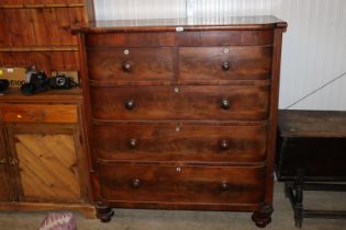 A Victorian mahogany chest fitted two short over t