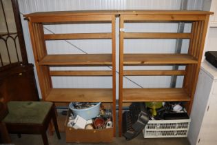 A pair of pine open fronted bookcases