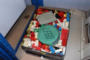 A box containing various Lego