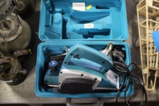 A Boschmann 240 volt electric planer in fitted pla