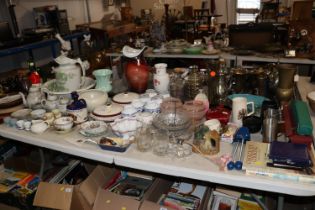 A collection of various glass and china to include