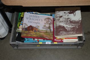 A box of various books