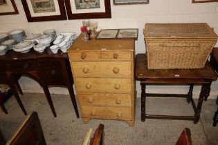 A pine chest fitted two short over four long drawe