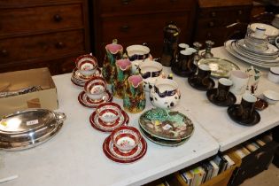 A quantity of various china to include Majolica st