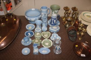A collection of Wedgwood jasperware including pede