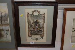 A framed and glazed print "Queen Elizabeth's Proce