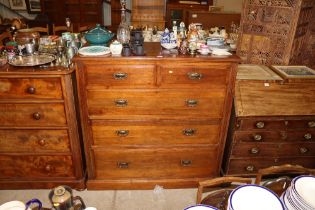 A 19th Century mahogany chest fitted two short ove