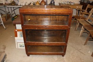 A three section Globe Wernicke bookcase