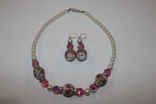 A Venetian wedding cake bead and pearl necklace an