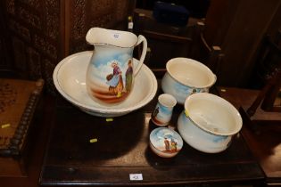 An A M & S wash jug and bowl set comprising of two