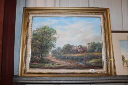 Stevenson, oil on canvas depicting a country scene