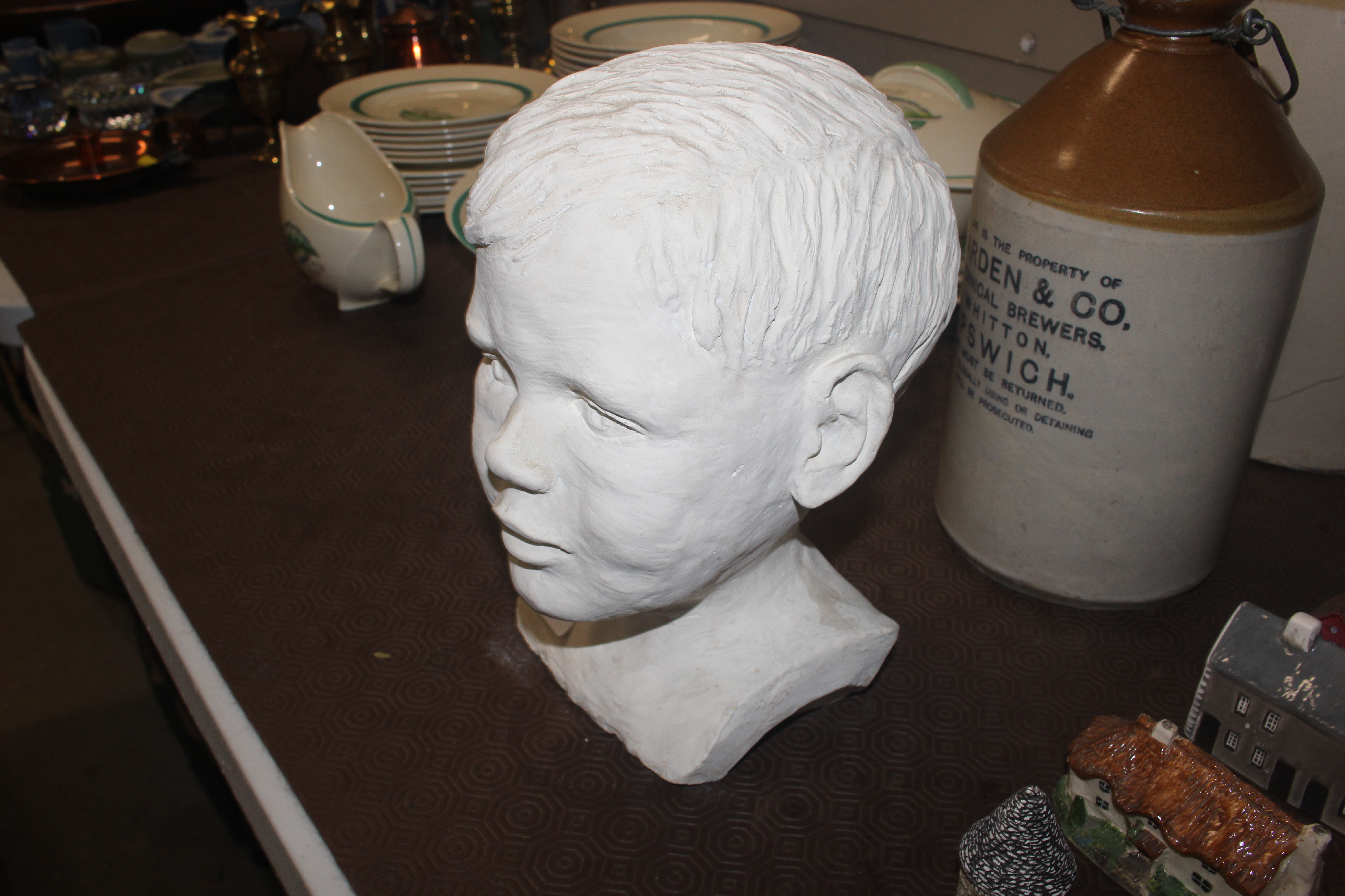 A plaster head " A study of a Young Boy" - Image 2 of 3