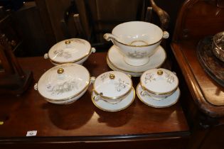 A Spode "Chatham" patterned soap tureen on stand w