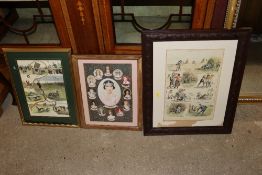 Three framed and glazed prints, "The Result Of For