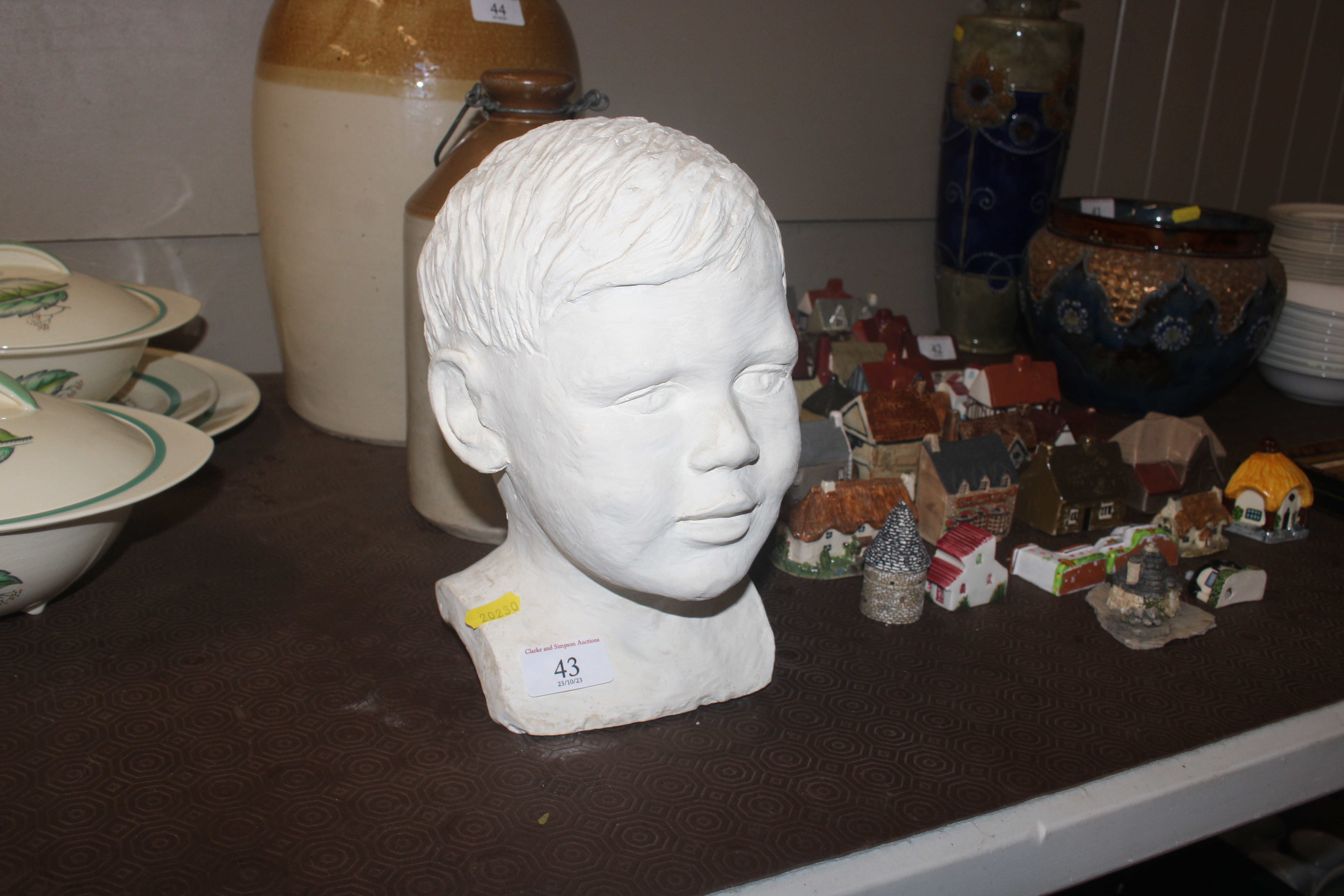 A plaster head " A study of a Young Boy"