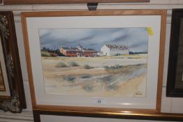 Michael Hughes, watercolour "Coastguard Cottages,