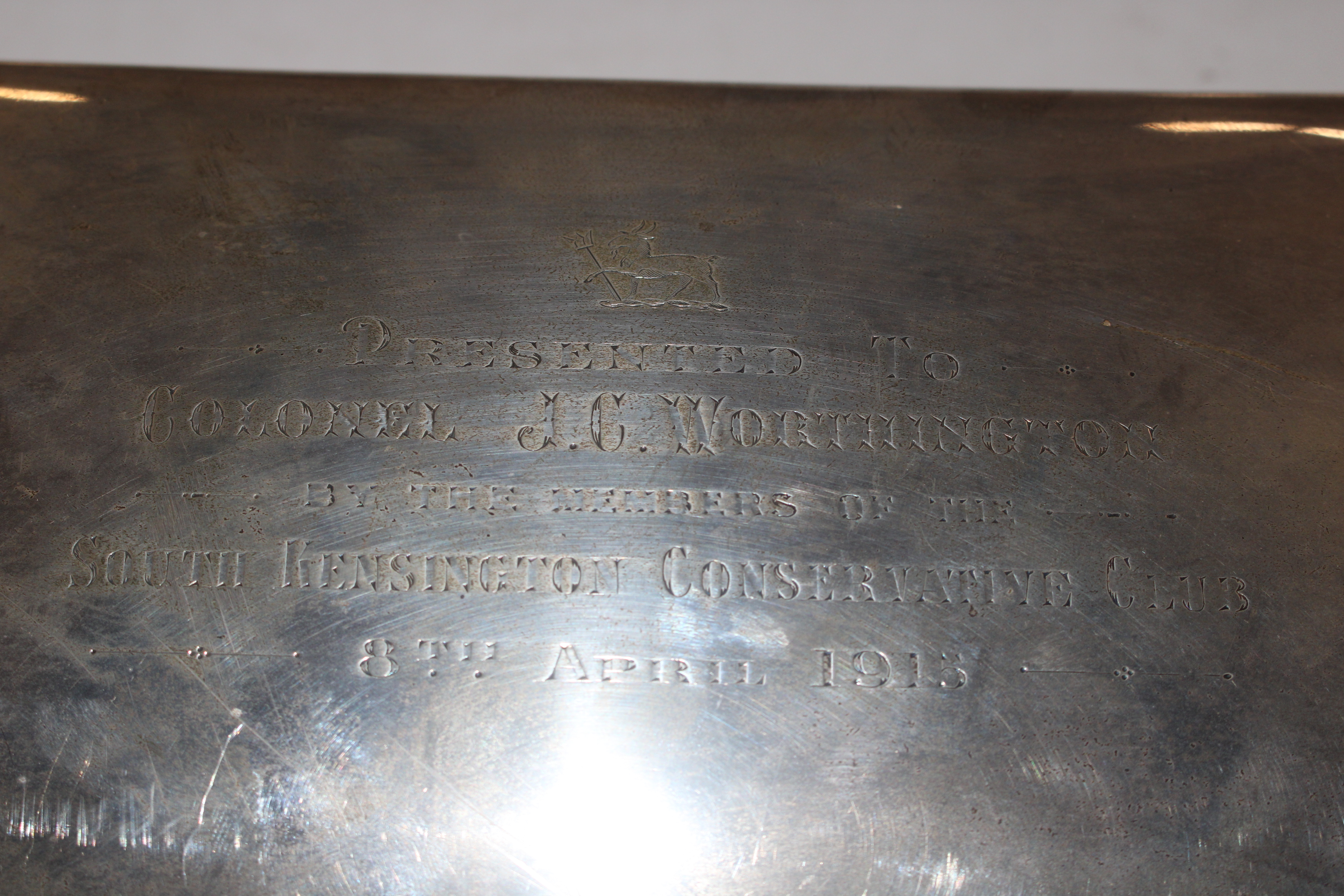 A large silver cigar box inscribed to lid "Present - Bild 2 aus 7