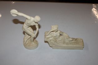 Two resin Greek style statues