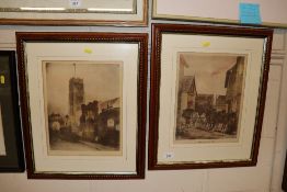 A pair of framed and glazed prints, Wolseys Gate a