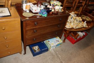 A 19th Century mahogany and chequer banded inlaid chest fitted three drawers