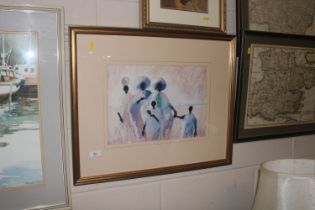 Tony Hudson, pastel study of figures