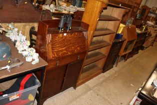 An oak students bureau fitted single drawer