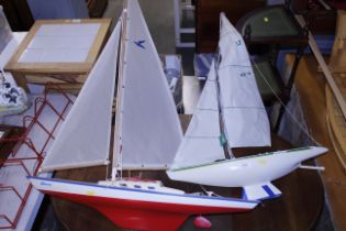 A model pond yacht of the Australia and another of