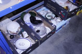 Four boxes of miscellaneous china, glass etc.