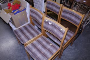 A set of four 20th Century upholstered dining chai