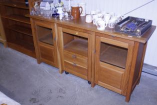 A light oak sideboard