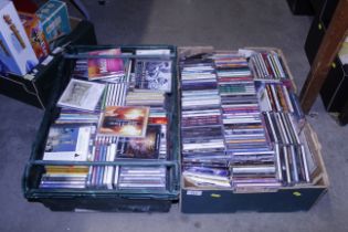 Two boxes of CDs